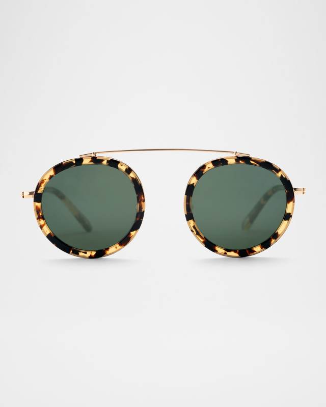 Conti Acetate & Stainless Steel Round Sunglasses